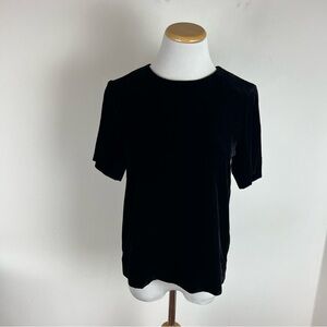 COS Black Velvet Short Sleeve Top Size 2